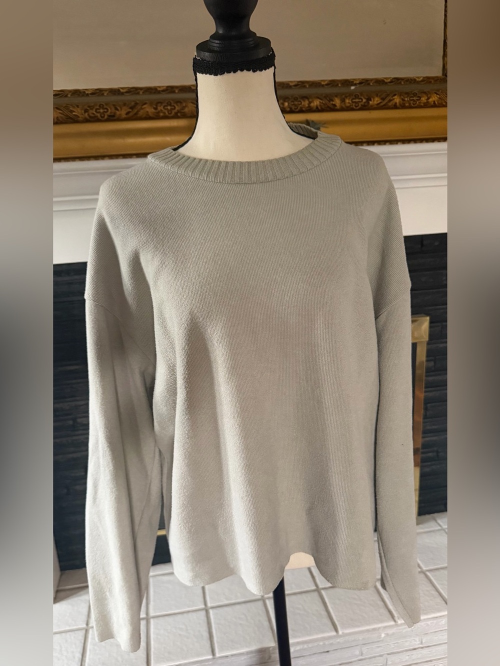 Zara Light Taupe Crewneck Sweater